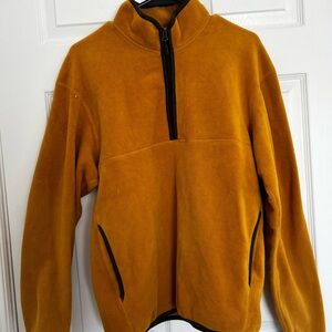 Uniqlo mustard Fleece Pullover with Black Accents